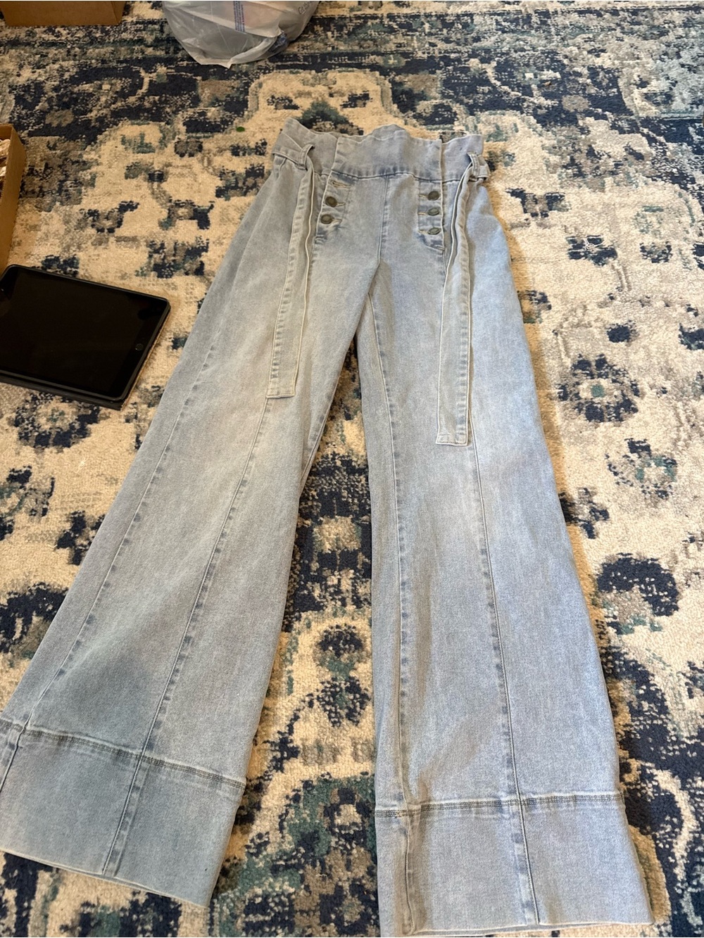 Copper Flash Light Blue Denim Wide Leg Jeans size 4